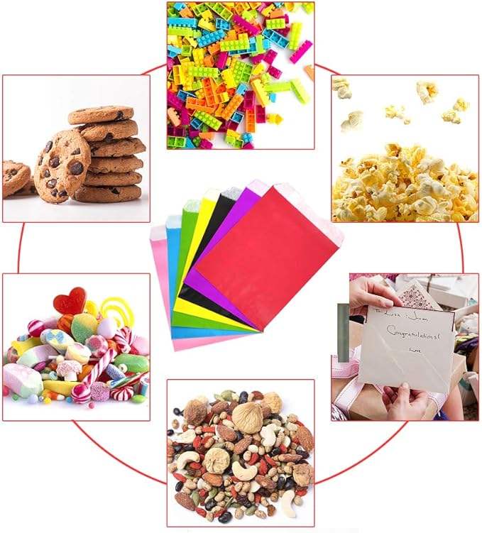 Custom Size Kraft Paper Treat Bags for Candy Buffet for Wrapping Cookies Bread Hamburgers Chemicals Oil-proof Paper Bag