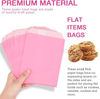 Flat Pink Paper Bag for Snacks and Desserts for Baking Cookies and Chocolate Eco-Friendly Packaging Oil-proof Paper Bag