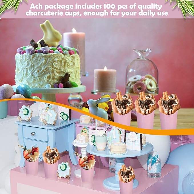 Disposable Paper-made Potato Chip Pick-up Cup Birthday Party Waffle and Corn Chip Cup Cooked Food Box French Fries Cup