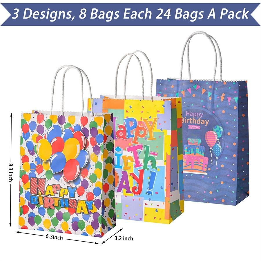 Custom Cartoon Style Kraft Paper Handbags for Holiday Packaging Advanced Sense Cross-Border Birthday Gift Bags