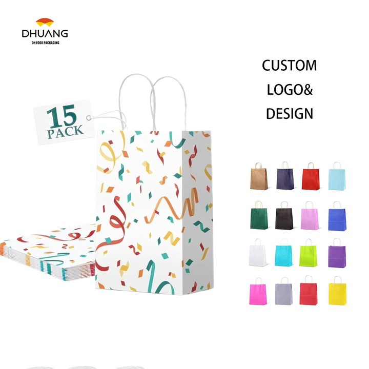 Gift Bag Paper Birthday Party Paper Shopping Color Retail Returnable Graduation Gift Custom Paper Bag