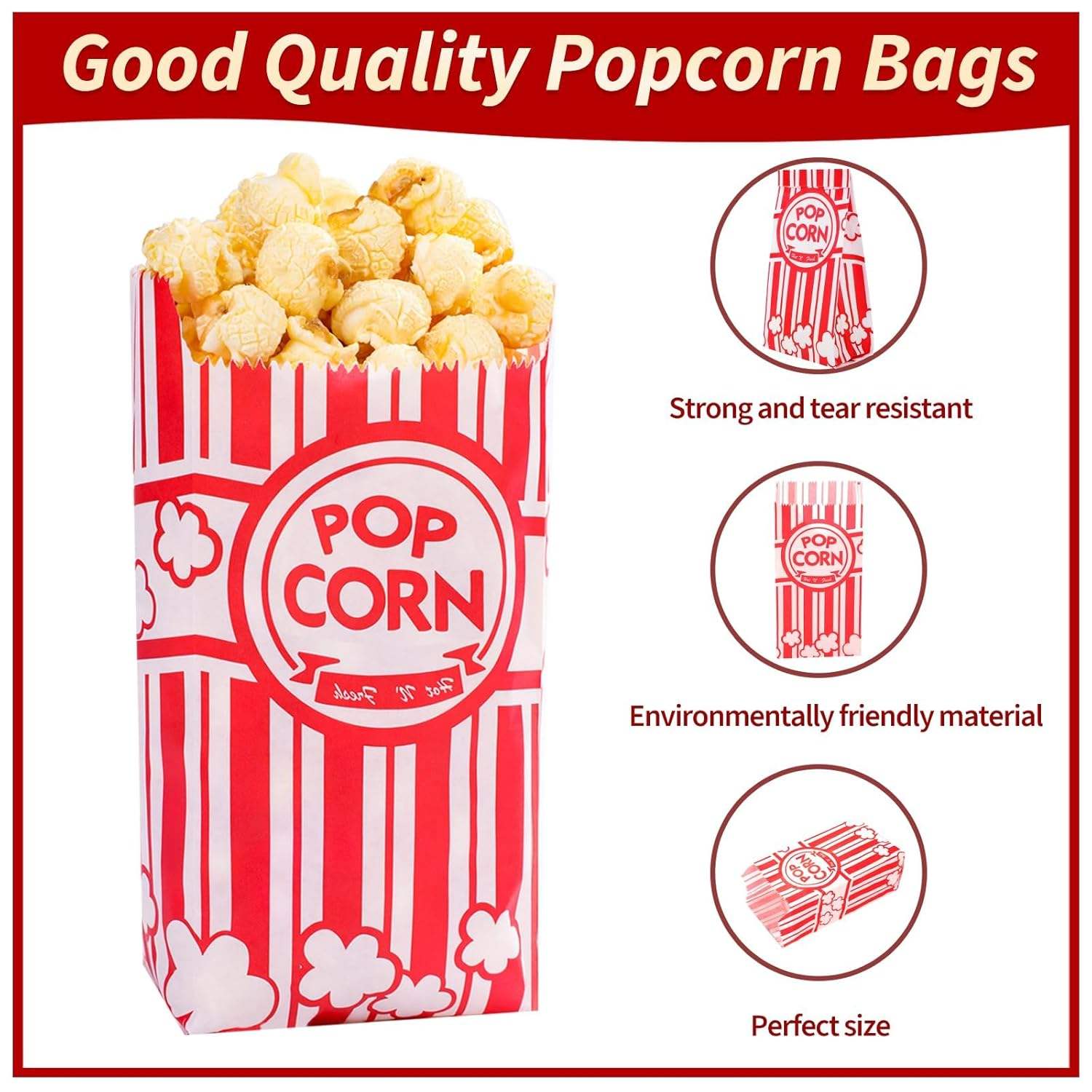 Popcorn Bag Single Service Popcorn Maker Bulk Movie Night Popcorn Bag Store Snacks Such As Potato Chips Pretzels or Candy