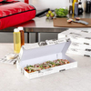 Flatbread Takeaway Box Sturdy Disposable Corrugated Pizza Box - Label Lock System Newsprint and White Paper Custom Pizza Boxs
