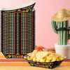 Paper Food Trays 2 lb Nachos Disposable Trays Mexican Theme Decorated Popcorn Tacos (Classic)