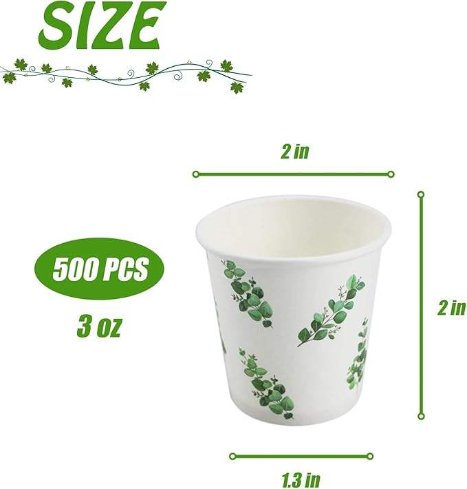 3oz Disposable Paper Cups - for Handwashing Sipping Water During Toilet Use Picnics Parties Office and Restaurant Use Coffee Cup