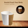 120 Pack 12 oz Disposable Corrugated Insulated Corrugated Wallpaper Coffee Mug, Hot and Cold Drink Mug Office (Champagne Color)