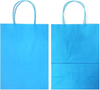 Luxury Light Blue Kraft Paper Gift Bags with Handles for Packaging Promotion Crafts Durable Carton Packed Shopping Paper Bag