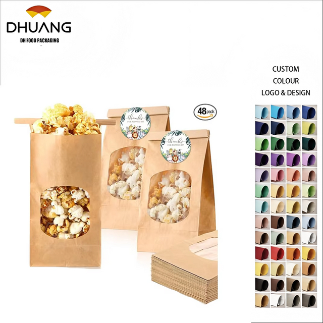 Jungle Animals Thanks Label Popcorn Bags Cute Round Stickers for Baby Shower Paper Food Storage Gift Packaging Custom Bread Bags