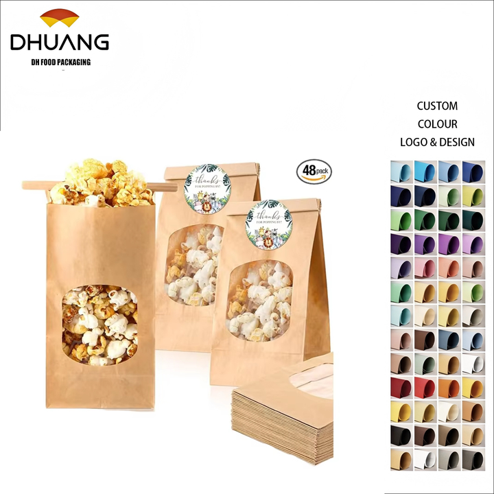 Jungle Animals Thanks Label Popcorn Bags Cute Round Stickers for Baby Shower Paper Food Storage Gift Packaging Custom Bread Bags