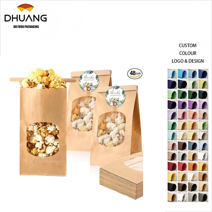 Jungle Animals Thanks Label Popcorn Bags Cute Round Stickers for Baby Shower Paper Food Storage Gift Packaging Custom Bread Bags