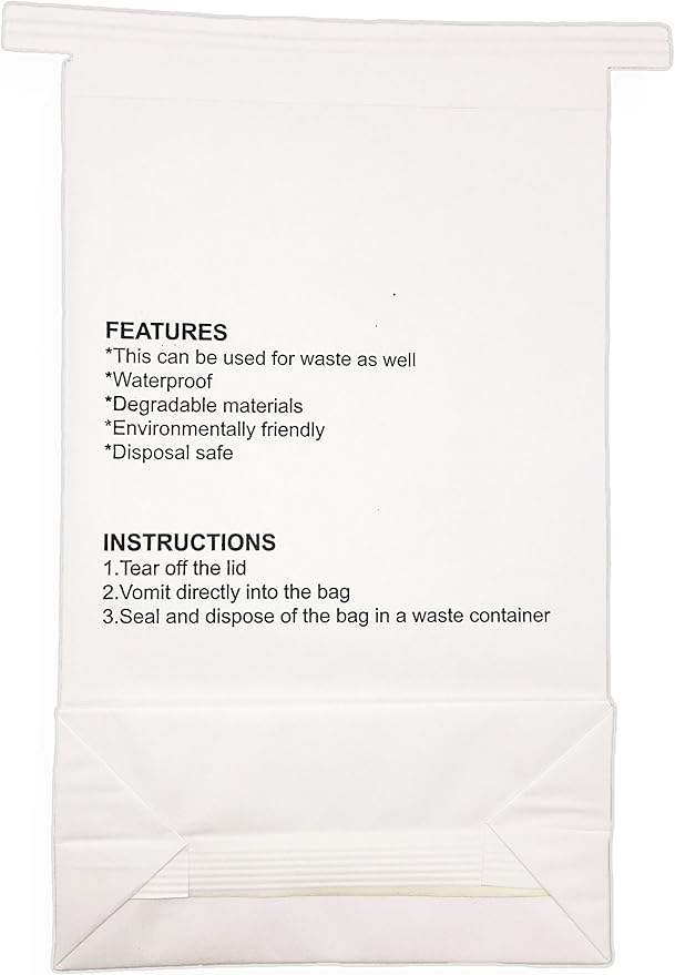 Disposable Vomiting Bag Motion Sickness Medicine for Airplane air Travel Sports Vomiting Due to Illness Cleaning Bag