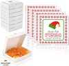 50 Elf Mini Pizza Boxes Square Cardboard with Stickers for Parties Christmas Birthdays Custom Pizza Boxs