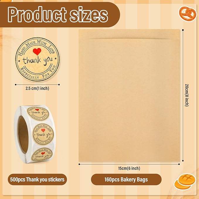 Food Grade Unbleached Biodegradable Natural Kraft Paper Bread Bag Paper for Baking Cookies and Snacks Custom Bread Bags