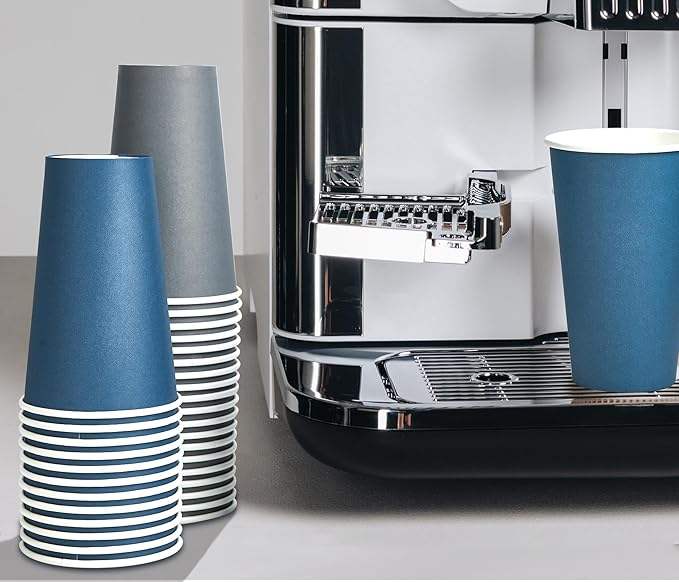 100 Pack 20 oz Disposable Paper Coffee Cup with Lid, Water, Juice, or Tea. Hot Paper Coffee Cups for Home Restaurant Store