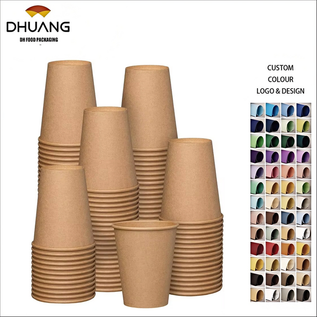 Disposable Paper Cup, Hot Coffee Cup Brown Unbleached - Eco-friendly Cup