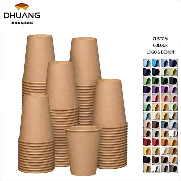 Disposable Paper Cup, Hot Coffee Cup Brown Unbleached - Eco-friendly Cup