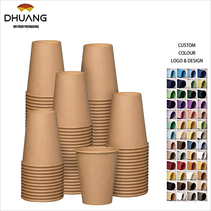 Disposable Paper Cup, Hot Coffee Cup Brown Unbleached - Eco-friendly Cup