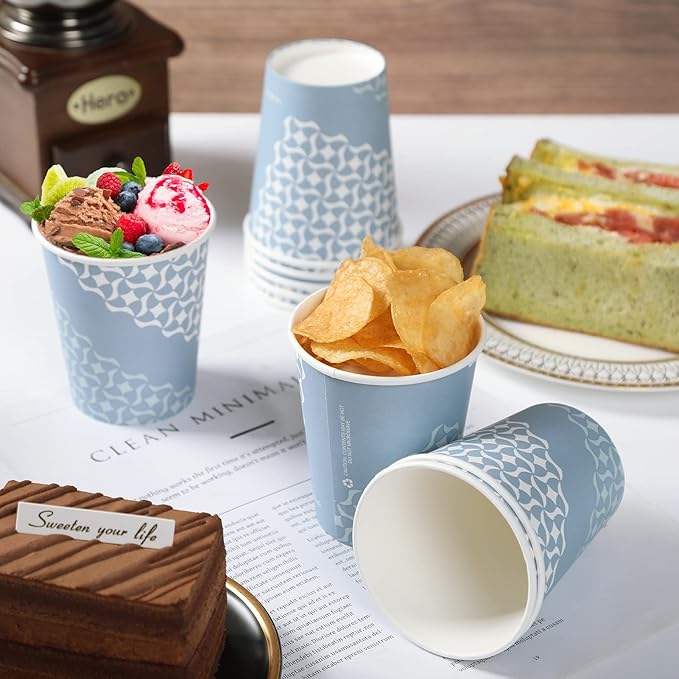 Disposable Paper Coffee Cups Hot and Cold Beverage Cups Suitable for Water Juice Tea, Customizable LOGO Coffee Cup