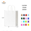 Medium White Kraft Paper Gift Party Grocery Retail Shopping Candy Craft Custom Paper Bag