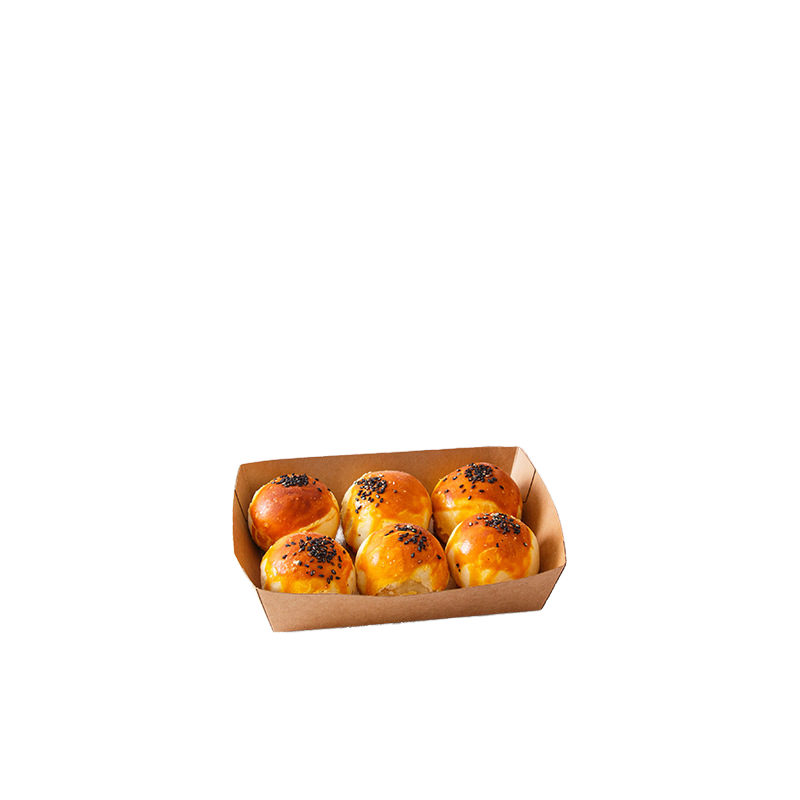 Customizable Disposable Mini Paper Food Boat Kraft Paper Snack Dessert Plate Food Tray