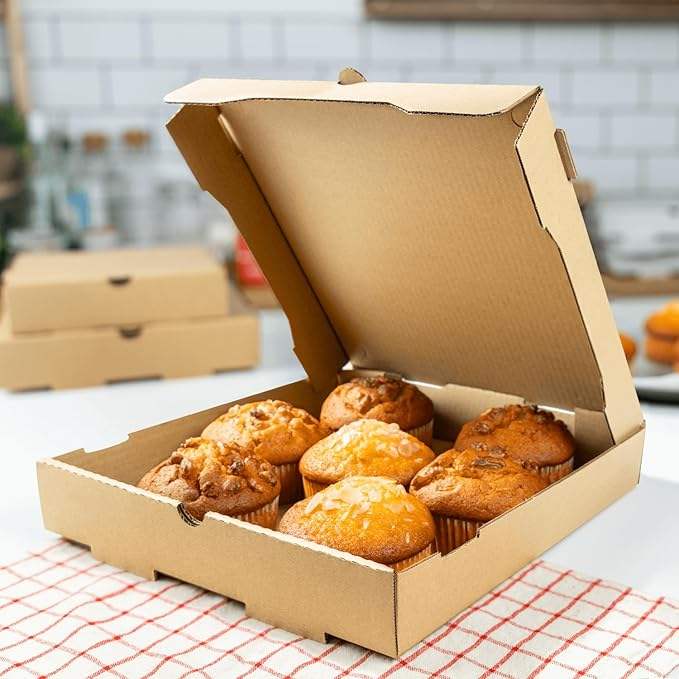 Kraft Grease-resistant Corrugated Pizza Boxes Ventilated and Convertible to Plates Custom Pizza Boxs