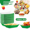 3-pound Paper Food Trays Disposable Nachos Trays Burritos Licensed Christmas Party Supplies Kraft Paper Boat (Green)