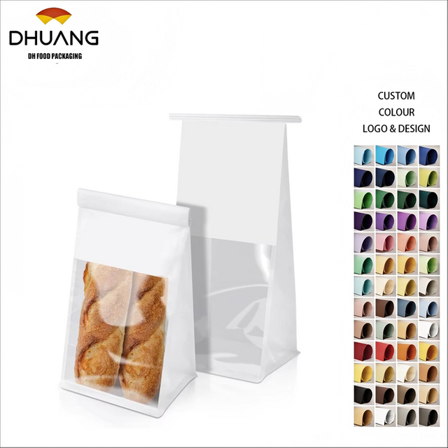 Window Paper Cookie Bag Tinfoil Label Lock Bag Suitable for Baked Goods Custom Bread Bag