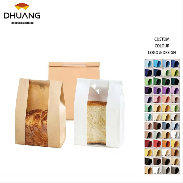 Paper Bread Bags With Window for Homemade Bread Tin Label Baking Bag for Packing and Storage of Baked Goods Custom Bread Bags