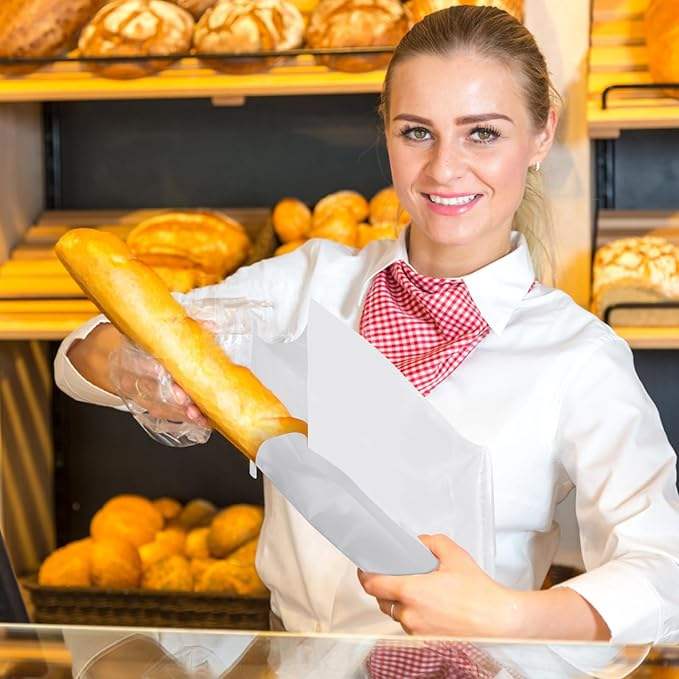 Customized White Bread Bags with Windows. Lockable Bags Are Used for Storing and Preserving Custom Bread Bags