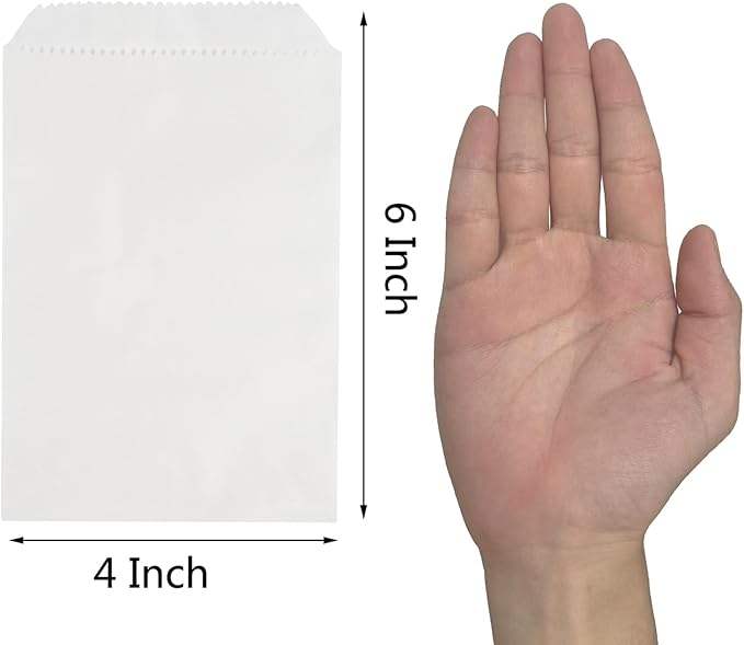 White Kraft Paper Bags for Bakery Cookies Treats Snacks Sandwiches Popcorn Small Gift Bag Oil-proof Paper Bag