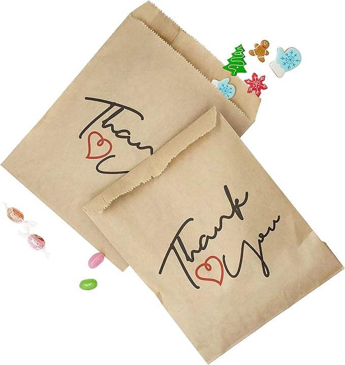Paper Gift Bags Kraft Paper Is Used for Candies Snacks Biscuits Baking celebrations and Parties and Oil-proof Paper Bags