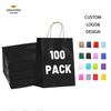Gift Bag Paper Bag With Handle Kraft Paper Shopping Lunch (black) Custom Paper Bags