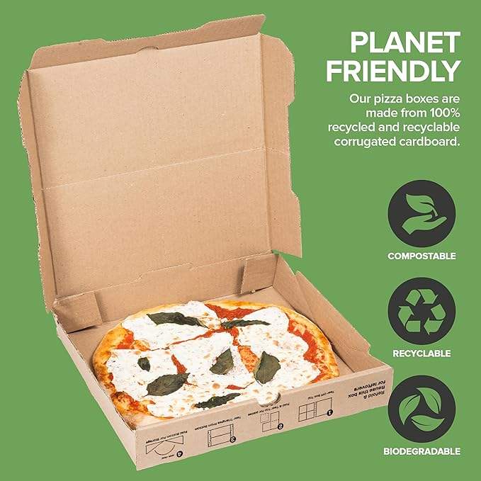 Recycled Cowhide Pizza Box with Built in Plate and Convertible Storage Container Eco-friendly Pizza Box Custom Pizza Boxs