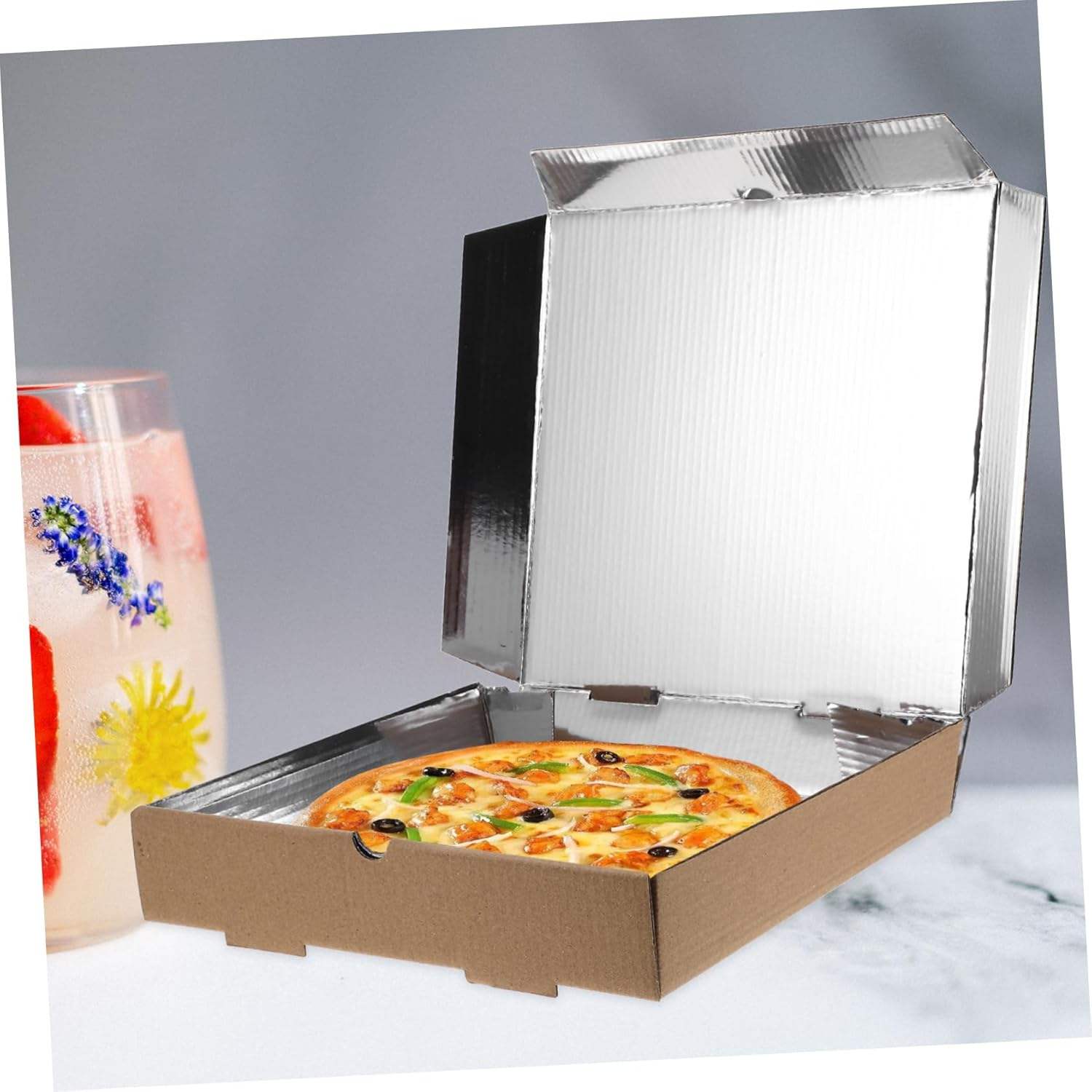 Insulated Pizza Box Party Decoration Storage Container Cookie Box Light Brown Paper Custom Pizza Boxs
