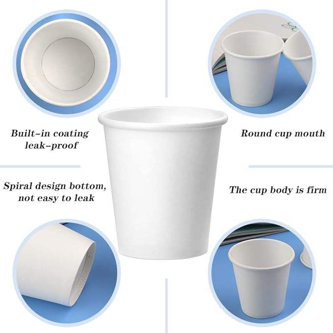 3 oz White Disposable Mouthwash Cup Bathroom Use Birthday Party Group Picnic Office Use Paper Cup