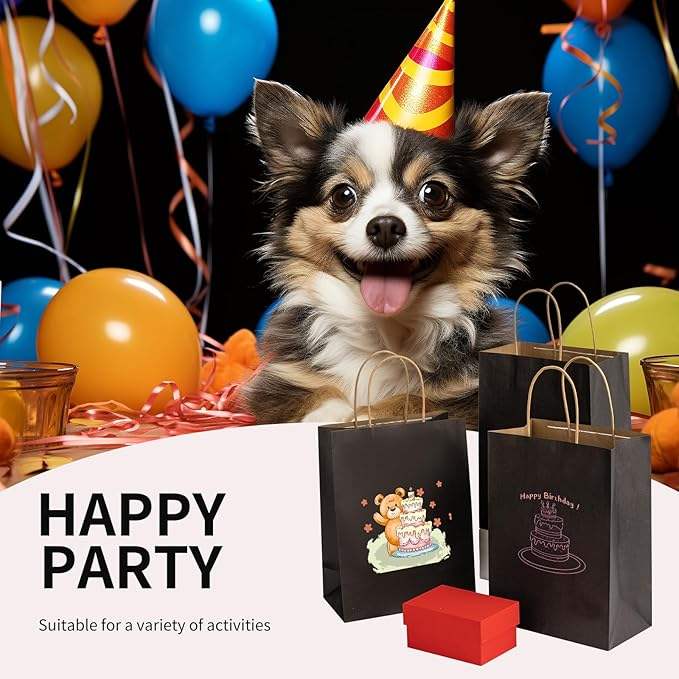 Black Kraft Paper Gift Shopping Party Retail Christmas Birthday Takeaway Custom Paper Bags Shopping Bag