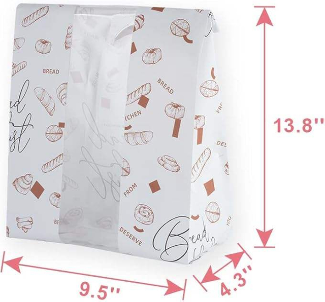Large Windowed Paper Bread Bags with Homemade Bread Gift Stickers Packaged Toast Bags for Perfect Presentation CUSTOM Bread Bags