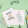 Customized Printing of White Paper Bags with Handles for Retail Celebration Activities and Business Use Shopping Bag