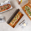 Disposable Takeaway Box Sturdy Corrugated Black Kraft Paper Pizza Box - Label Lock Custom Pizza Boxs