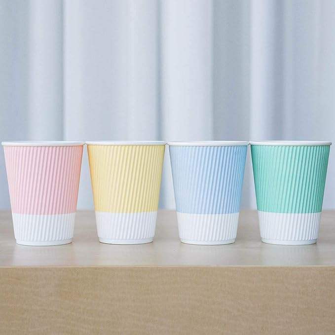 Disposable Coffee Mug with Lid 12 oz to Go Coffee Mug with Resealable Lid for Travel-insulated Hot Drinks Coffee Cup