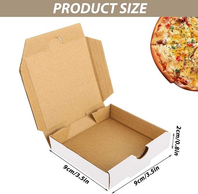 White Mini Corrugated Cardboard Box Take Out Food Containers Reusable Takeout Shipping Custom Pizza Boxs