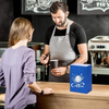 Medium Brown Paper Bag with Handle Blue Color for Parties and Corporate Events