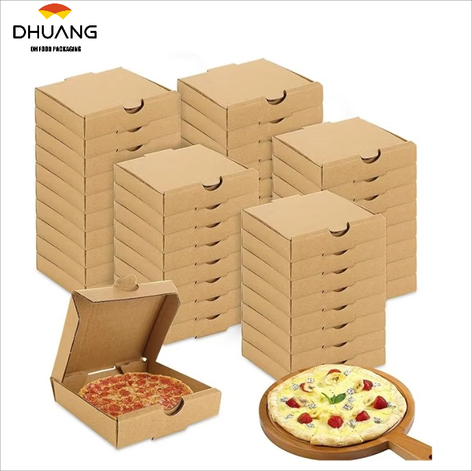 Mini Pizza Box Lock Corner Clay Coating Thin Reusable for Cookies Cake Parties Weddings Custom Pizza Box
