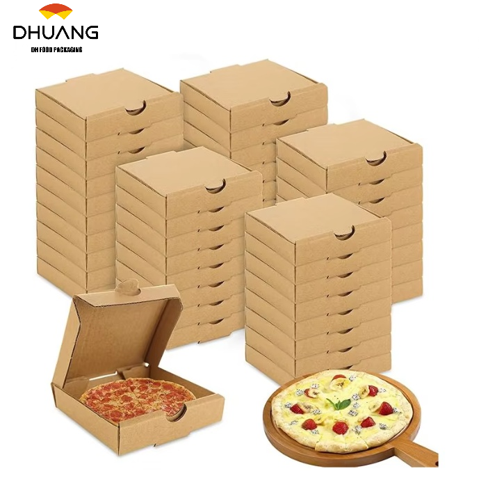 Mini Pizza Box Lock Corner Clay Coating Thin Reusable for Cookies Cake Parties Weddings Custom Pizza Box