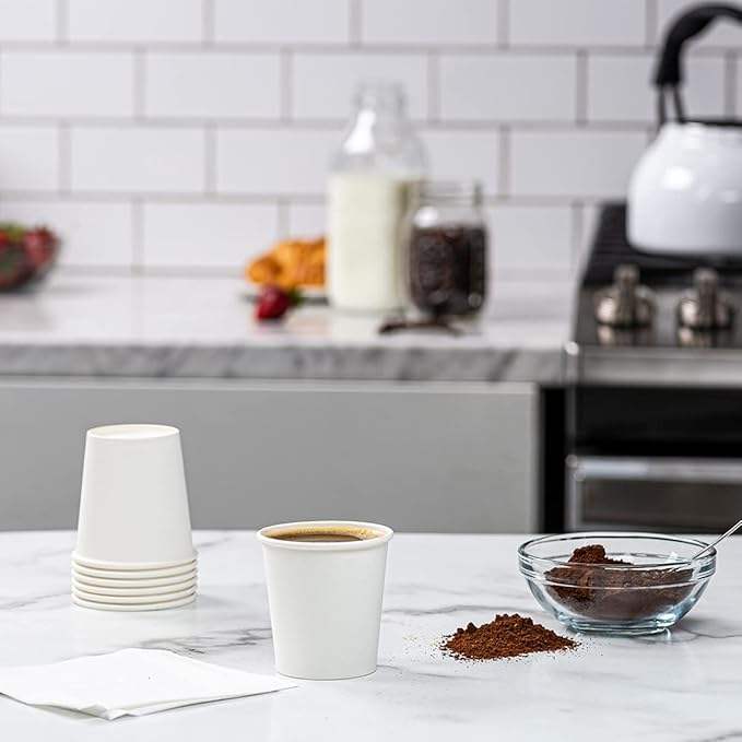 3oz White Disposable Eco-friendly Small Paper Cups Versatile Bathroom Gargle Cups Custom Paper Cup
