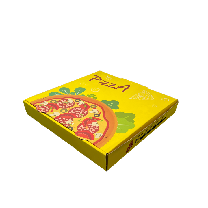 Wholesale Design logo Eco-friendly Clamshell Baking Restaurant Safe Cardboard Corrugated Kraft Custom Pizza Box