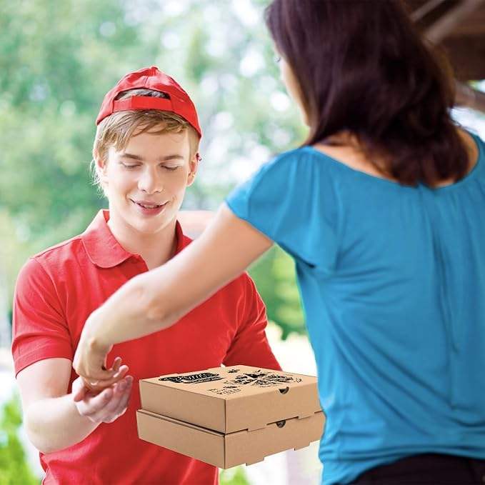 Disposable Cardboard Pizza Boxes Corrugated Paper Pizza Takeout Food Delivery Gift Packaging Custom Pizza Box
