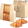 with Window Brown Paper Bread Bag for Bread Packaging Storage Label Seal for Sandsich Candy Custom Bread Bags