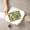 Disposable Sustainable White Paper 49-ounce Rectangular Takeout Box for Takeout or Picnics