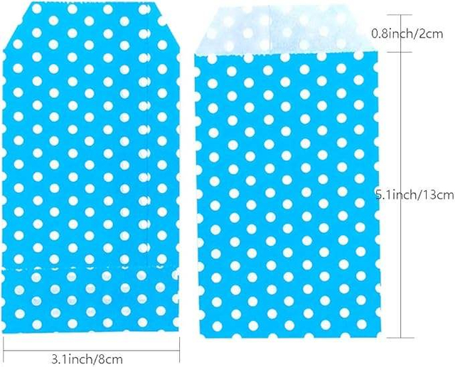 Blue Polka Dot Oil-Proof Baking Paper Bag Small Waxy Goodie Pack for Chocolate Pastries Packaging Oil-proof Paper Bag